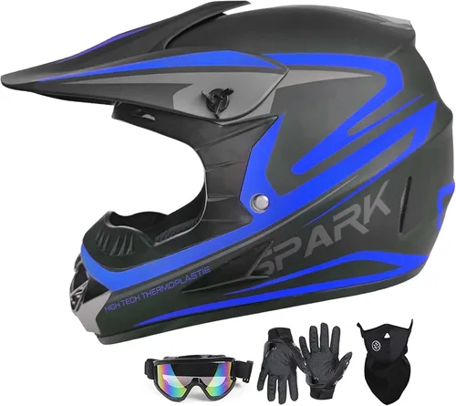 Casco de motocross para adultos jóvenes, motocross, anticolisión, de cara completa, aprobado por DOT, BMX, descenso, todoterreno, casco de bicicleta