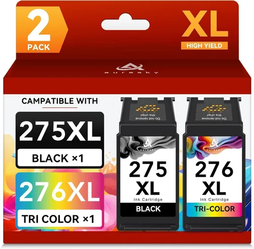 275XL 276XL - Cartuchos de tinta compatibles con Canon 275 y 276 para Cannon Ink PG-275 CL-276 Combo Pack funciona con PIXMA TS3522 TR4720 TS3500