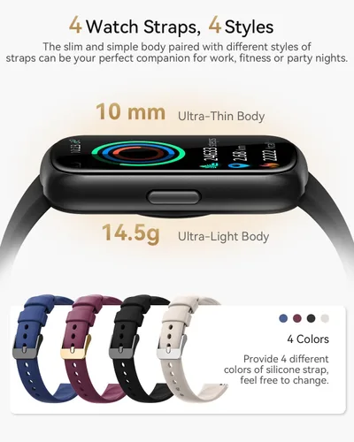 Miniatura 2 de Rastreador de salud y fitness, relojes de fitness para hombresmujeres con frecuencia cardíaca, oxígeno en sangre, monitor de sueño, reloj