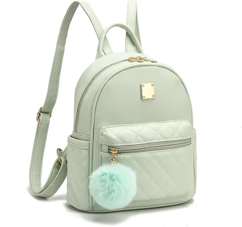 Miniatura 37 de Mini mochila de moda para niñas, bolso pequeño lindo de cuero a cuadros para mujer, mochilas pequeñas, Negro -, Mini mochila de moda para niñas