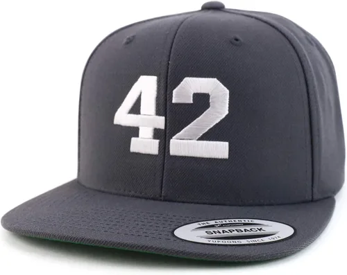 Miniatura 7 de Trendy Apparel Shop Gorra de béisbol bordada con pico plano bordado de hilo blanco número 42