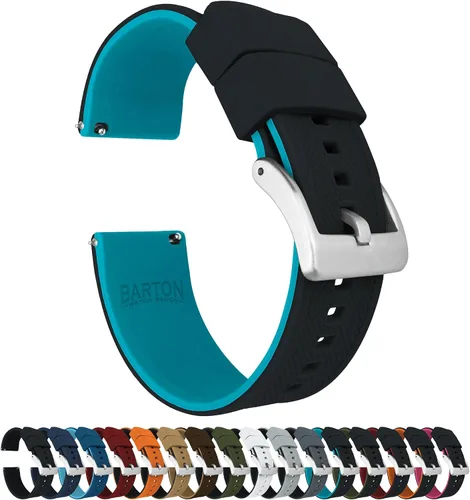 BARTON - Correas Elite para reloj de silicona fáciles de cambiar opciones de color para la correa y la hebilla medidas de 070 074 078 082 086 09