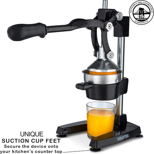 Miniatura 3 de Gourmia GMJ9970 Exprimidor de cítricos grande – Prensa de grado comercial para naranja, pomelo y limón – Extrae el máximo jugo – Base y mango