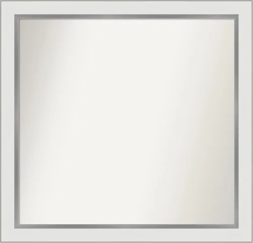 Miniatura 71 de Amanti Art Espejo de baño blanco para sobre el fregadero, 30 x 35 pulgadas, espejo de tocador rectangular estrecho de Eva de oro blanco, marco