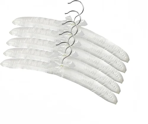 Miniatura 14 de Paquete de 10 perchas acolchadas de satén para ropa de mujer, perchas antideslizantes de tela de esponja para ropa, percheros para suéter, abrigo