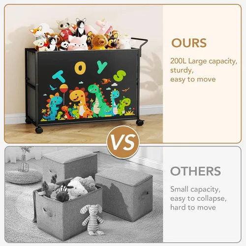 Miniatura 7 de BBLIKE Caja de juguetes para niños – 200 litros de almacenamiento de juguetes extra grande con ruedas para niños y niñas, contenedor organizador