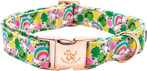 Miniatura 13 de Elegant little tail Collar para perro de Pascua, collar de perro con estampado de huevos de conejo, collar para mascotas, collar rosa para perros