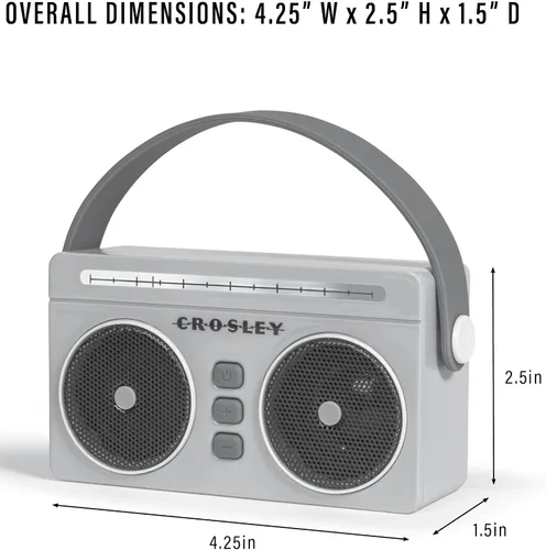 Miniatura 12 de Crosley CR3050A-FG Mini Boombox Altavoz Bluetooth Portátil Retro con Luces LED, Flamingo