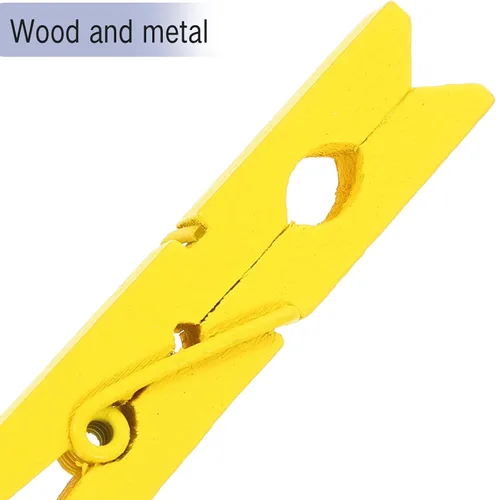 Miniatura 6 de Zerodeko Clavijas de ropa 30 unids pinzas de madera para ropa, pinzas para ropa, pinzas de ropa amarillas de madera