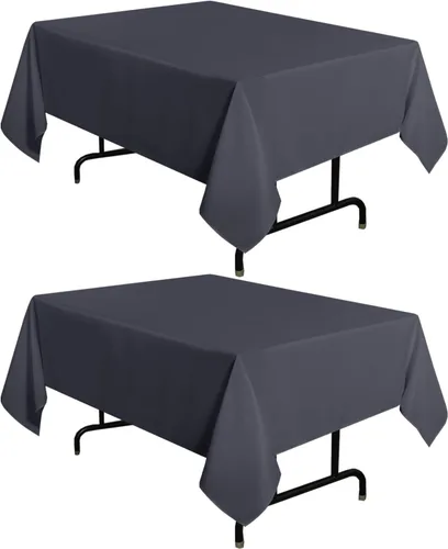 Miniatura 14 de sancua - Paquete de 2 manteles cuadrados de poliéster, de 54 x 54 pulgadas, resistentes a las manchas y a las arrugas, lavables, para mesas de Beige