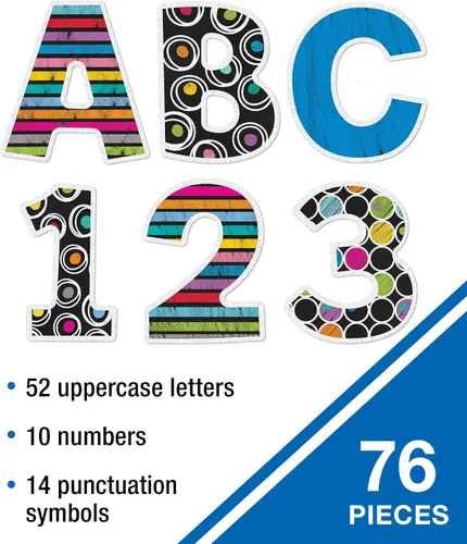 Miniatura 4 de Carson Dellosa 152 Piezas Letras Coloridas de Pizarra para Tablón de Anuncios de 4 Pulgadas para Aula, Letras del Alfabeto en Mayúsculas, Números