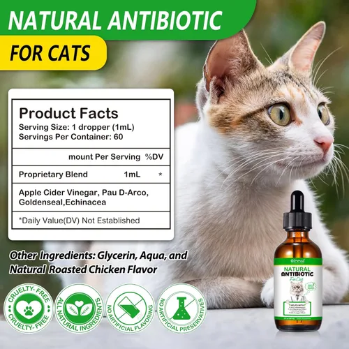 Miniatura 5 de Antibióticos para gatos, antibióticos para inyecciones para gatos, antibiótico natural para gatos para alivio inmune y de alergias, alivio