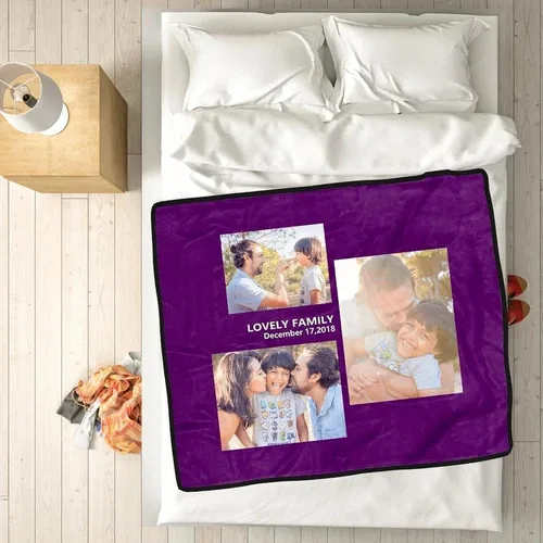 Foto manta personalizada usando mis propias fotos felpa, fotos collage mantas personalizadas, regalo de boda de cumpleaños familiar para sofá,