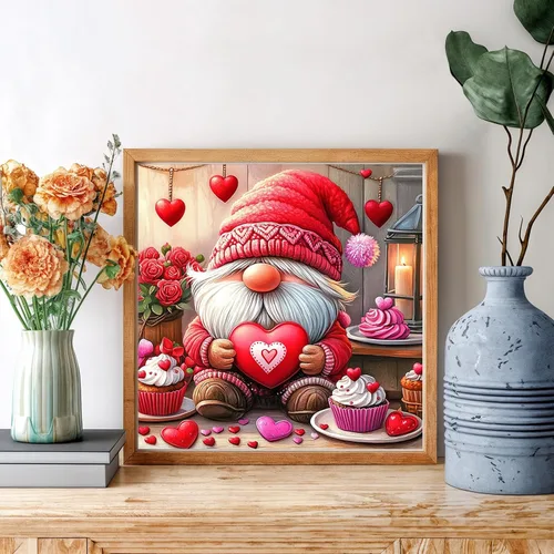 Miniatura 2 de NAIMOER Kits de arte de diamantes para el día de San Valentín para adultos principiantes, kit de pintura de diamantes de gnomos 5D, arte de gemas