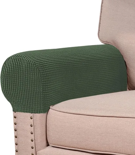 Miniatura 14 de Turquoize Fundas elásticas para reposabrazos para sillas y sofás, fundas para reposabrazos de sofá de elastano y jacquard, protector de muebles