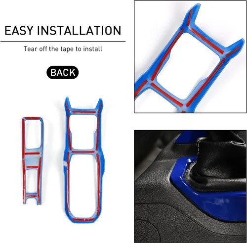 Miniatura 7 de Consola Central 4WD Panel de Cambio de Marchas y Portavasos para 2018-2024+ Jeep Wrangler JL JLU Gladiator JT (Azul)
