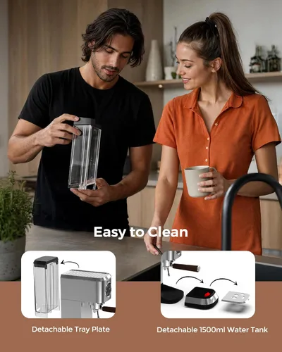 Miniatura 7 de Espresso Machine 20 Bar, Compact Coffee Maker with Milk Frother, Espresso Maker with 50oz Removable Water Tank for Home & Office, Coffee Machine for