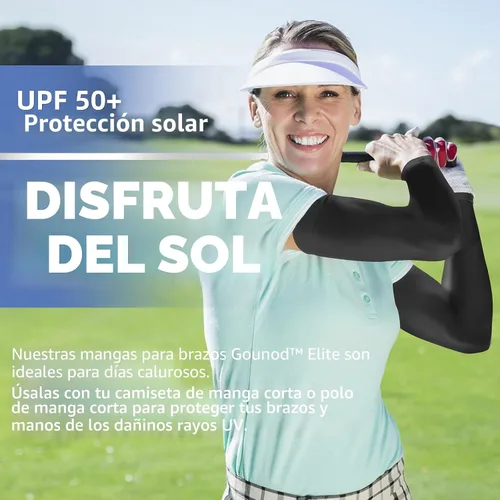 Miniatura 8 de GOUNOD Mangas de enfriamiento con protección solar para los brazos con orificios para el pulgar, jardinería, deportes al aire libre, entrenamiento