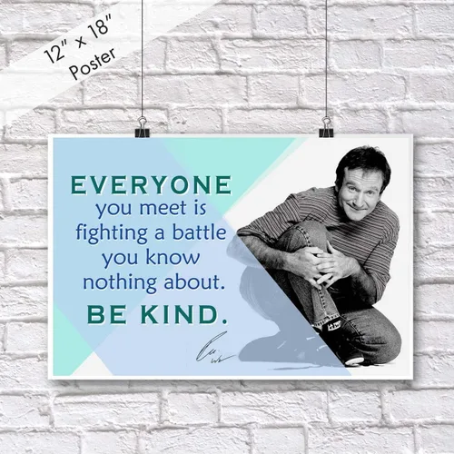 Miniatura 2 de Robin Williams Póster motivacional Citas inspiradoras Carteles de aula Premios de actor de cine Comediante Billar Mercancía cómica Teatro Autógrafo