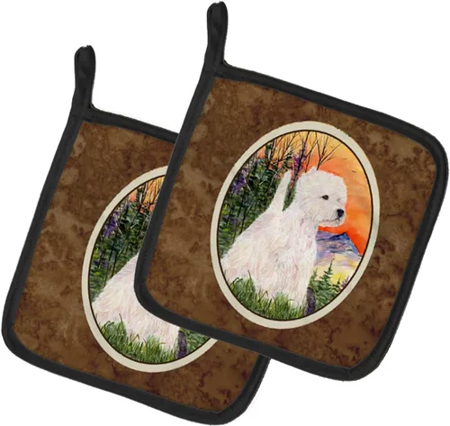 Miniatura 50 de Caroline's Treasures SS8617PTHD - Juego de soportes para ollas de cocina resistentes al calor, almohadillas calientes para horno para cocinar, Husky