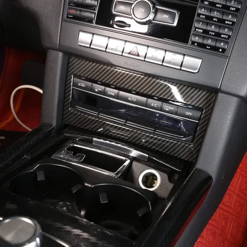 Miniatura 3 de YIWANG Cubierta del marco del panel del interruptor del aire acondicionado de la consola interior del ABS para Mercedes Benz Clase E W212 2014 2015