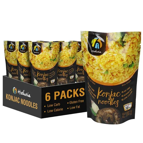 Miniatura 10 de Hethstia Konjac Fettuccine de fideos, pasta Shirataki baja en carbohidratos, apta para dieta keto y paleo, sin gluten, vegano, bajo en calorías