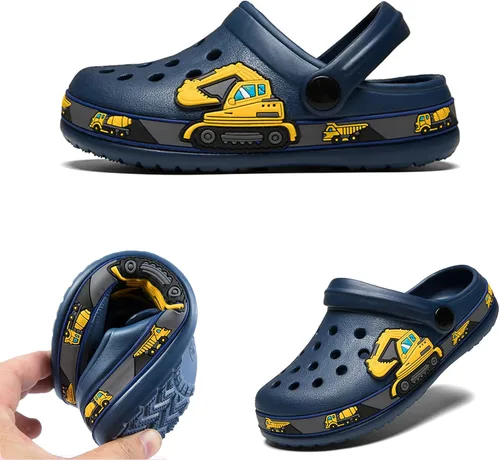 Miniatura 5 de Peyarlie Sandalias de jardín para niños y niñas, zapatos de jardín sin cordones, ligeras, para verano, interiores, exteriores, playa, piscina, agua