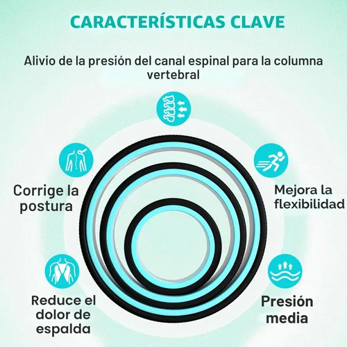 Miniatura 7 de Paquete de 3 Rodillos para Espalda - Rueda de Yoga para Alivio del Dolor de Espalda y Estiramiento, Rueda para Espalda para Masaje de Tejido