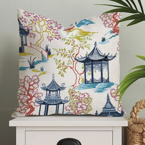 Miniatura 94 de ArogGeld Fundas de Almohada Euro Sham Florales Verde y Blanco Gris Estilo Chinoiserie Funda de Almohada Asiática Funda de Cojín Decorativo 18x18