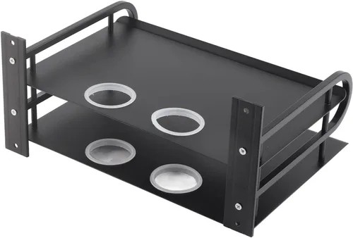 Miniatura 10 de Estante de montaje en pared, estante flotante de pared de doble capa, estante de caja de TV, estante montado en la pared, router DVD cable caja