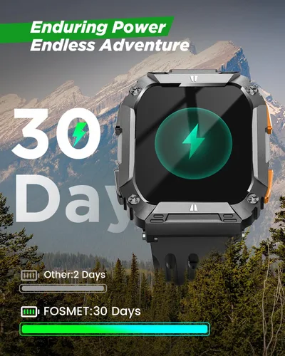 Miniatura 2 de Relojes inteligentes para hombre (luz láser y batería de 100 días), reloj de fitness de 1.95 pulgadas: reloj inteligente militar impermeable