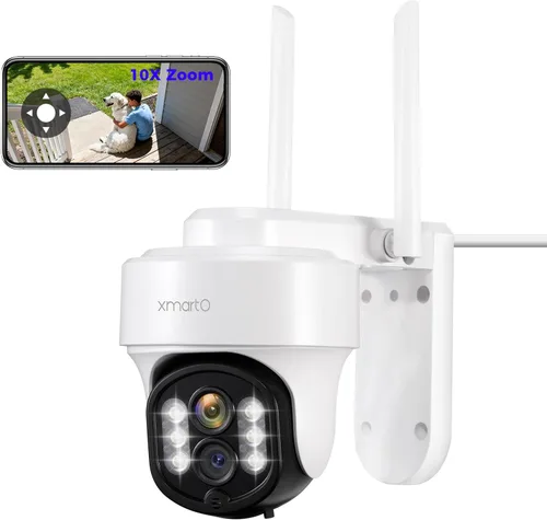 Miniatura 12 de XMARTO Sistema de cámara de seguridad WiFi6 de 10X Zoom inalámbrico para interiores y exteriores, NVR de 10 canales 4K con 4 cámaras HD Dual Lens