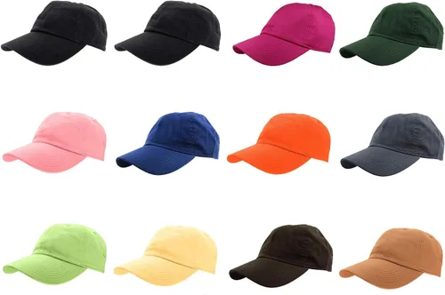 Miniatura 43 de Gelante Gorras de béisbol 100% algodón liso en blanco tamaño ajustable al por mayor a granel de 12