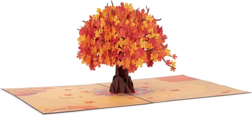 Miniatura 6 de Paper Love Tarjeta de Árbol de Otoño Tarjeta de Felicitación Desplegable 3D de Arce de Otoño para Acción de Gracias, Regalo de Anfitriona o Amigo