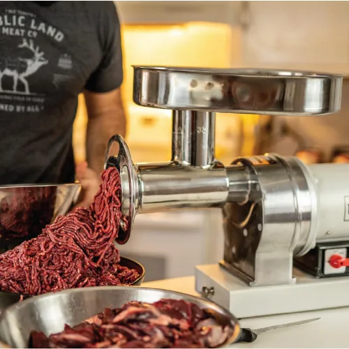 Miniatura 5 de ¡Carne! Molinillo de 1,5 HP con placas de molienda gruesas y finas, acero inoxidable, para moler carne, relleno de salchichas y procesamiento