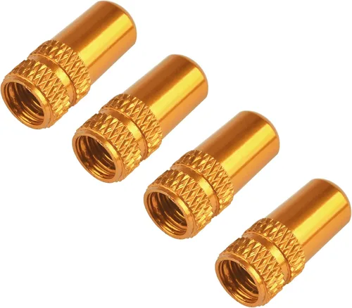 Miniatura 3 de Bicicleta 2X Titanio 4X Aluminio Presta Válvula Cap (Oro 4X Aluminio y 2X Titanio)