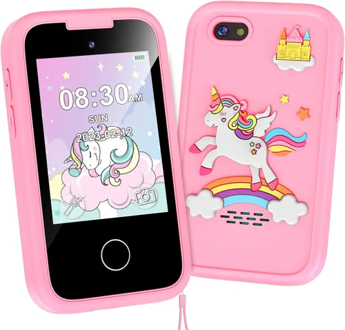 Teléfono para Niños para Niñas Juguetes, Regalos para Niñas y Niños de 3 4 5 6 7 8 9 Años Juguetes de Navidad Cumpleaños para Niños, Teléfono Rosa