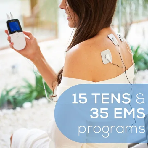 Miniatura 7 de Beurer EM49 Dispositivo digital TENS & EMS para alivio del dolor y estimulación muscular, 15 programas TENS, 35 programas EMS, 2 canales ajustables
