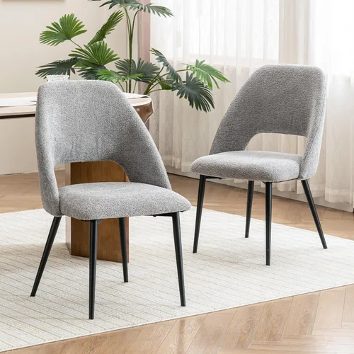 Miniatura 21 de Rowill Juego de 2 sillas de comedor tapizadas de mediados de siglo, modernas sillas de comedor, sillas de cocina, sillas decorativas con patas