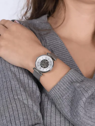 Miniatura 7 de Fossil Womens Watch Carlie 35mm case Size Automatic Movement Stainless Steel Mesh Strap