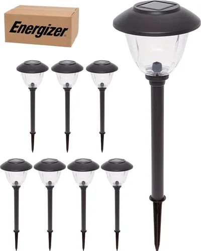 Miniatura 7 de Energizer Luces solares LED para camino, paquete de 8 luces solares [negras] para exteriores, IP65 impermeables con encendido/apagado automático
