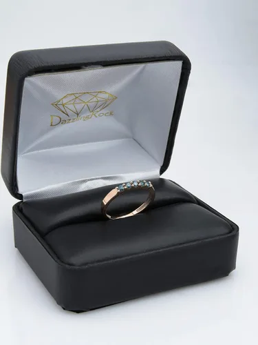 Miniatura 64 de Dazzlingrock Collection Anillo de boda redondo de 5 piedras preciosas o diamantes para mujer en oro macizo de 10 K/14 K/18 K