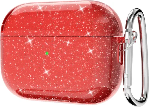 Miniatura 22 de Svanove Funda para Airpods Transparente con Purpurina, Funda Brillante y Bonita para Airpods de 1ª y 2ª Generación con Llavero, Carcasa Rígida