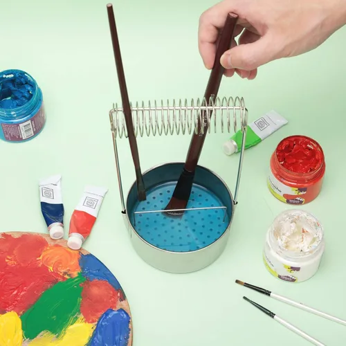 Miniatura 2 de AYNEFY Lavadora de pinceles portátil para artistas, limpiador de pinceles de pintura con lavado y cepillo de pantalla extraíble, limpiador