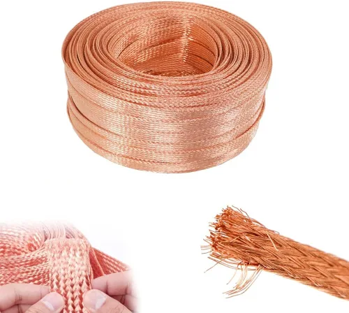 Miniatura 7 de 16.4 pies de cobre puro trenzado de malla de punto antiinterferencia ancho 0.236 in cable flexible desoldador mecha soldadura trenza cobre mecha