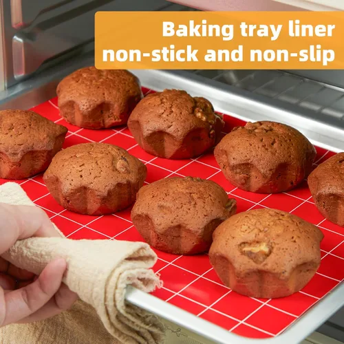 Miniatura 9 de Rollo de Tapete de Silicona para Hornear de 16 pulgadas x 5 pies, corte libre, tapete antideslizante para repostería, revestimiento antiadherente