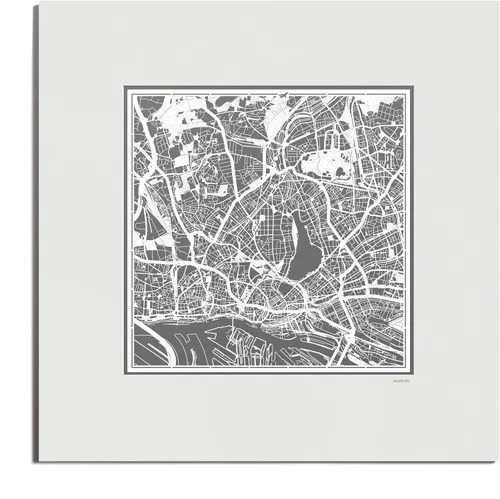 Miniatura 152 de O3 Design Studio Mapa de corte de papel Madrid negro mate de 20 x 20 pulgadas