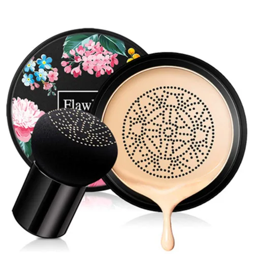 Air Cushion CC Cream Corrector Hidratante Cepillo de Cabeza de Seta Impermeable Maquillaje Base Humectante BB Crema para Mujeres Niñas (flores)