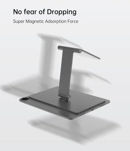 Miniatura 6 de KU XIU Soporte magnético plegable solo para iPad Pro 11 M4 (2024), soporte de tableta ajustable de aleación de aluminio de 360°, soporte
