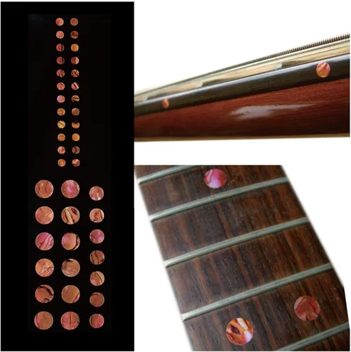 Miniatura 5 de Adhesivos de incrustación para marcadores de diapasón de guitarras y bajo - 0.32 cm Pequeñas marcas laterales en forma de punto - Abulón azul